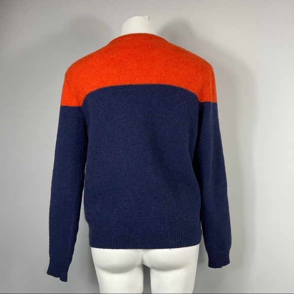Monsieur Lacenaire mod 60’s grandpa cardigan sweater color block wool france M - Picture 5 of 16